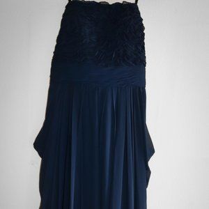 Navy Strapless Maxi Dress